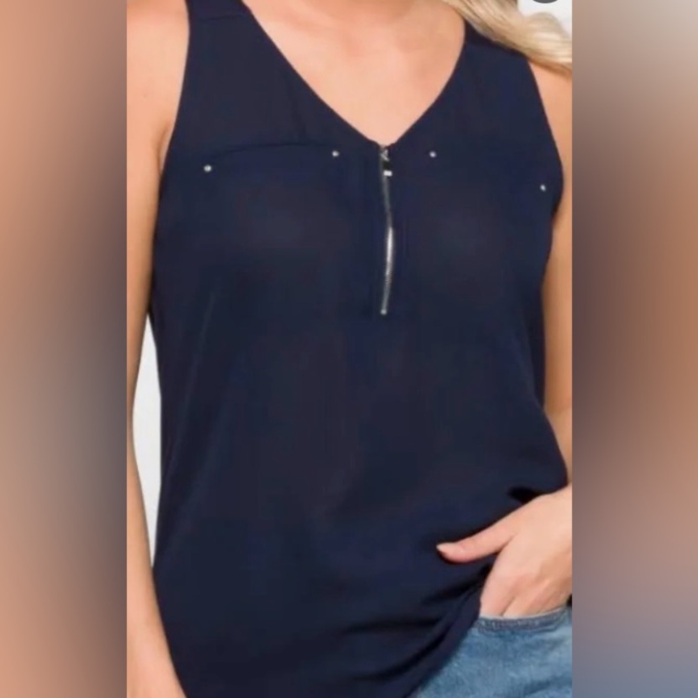 Fortune + Ivy Blue Tank Blouse